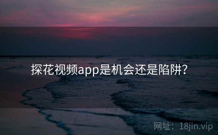 探花视频app是机会还是陷阱？  第1张